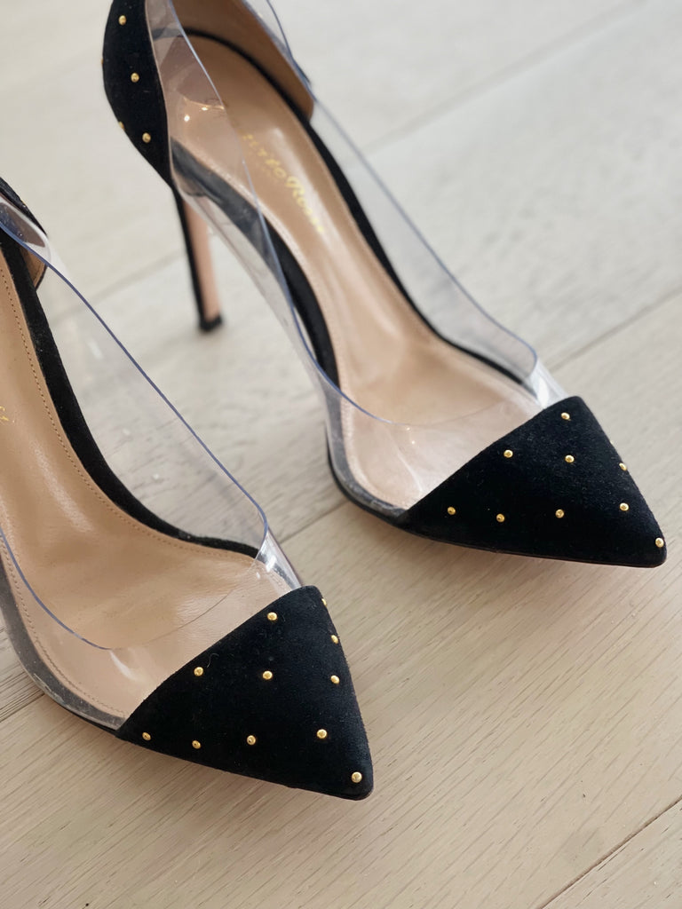 Studded PVC Pointed Heels