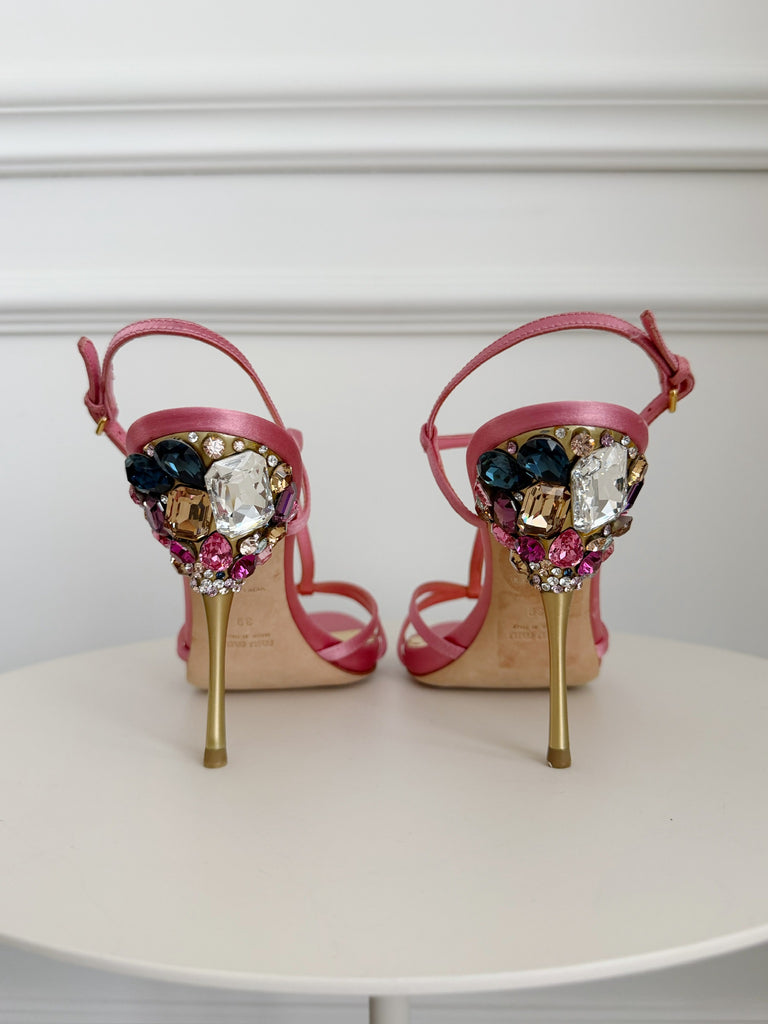Satin Jewelled Sandals
