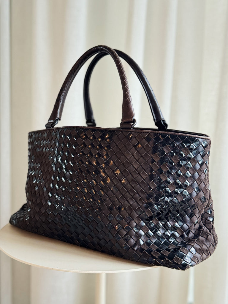 Vintage Intrecciato Leather Tote Bag