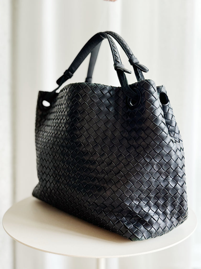 Vintage Intrecciato Leather Shoulder Bag