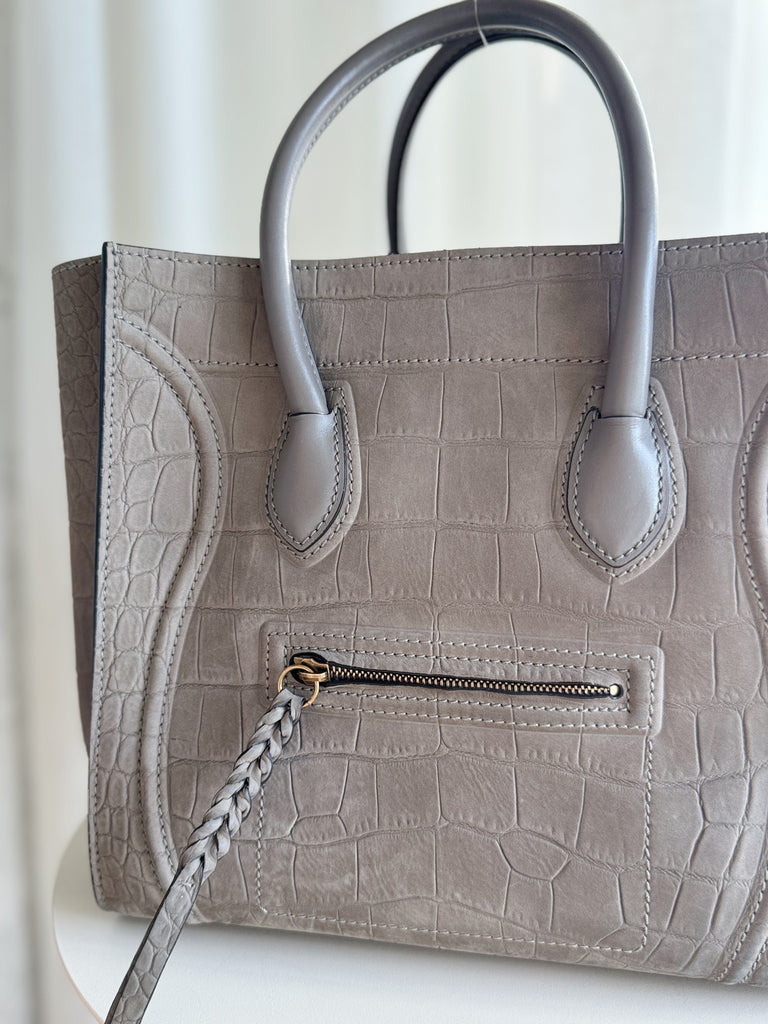 Embossed Leather Luggage Phantom Large Tote