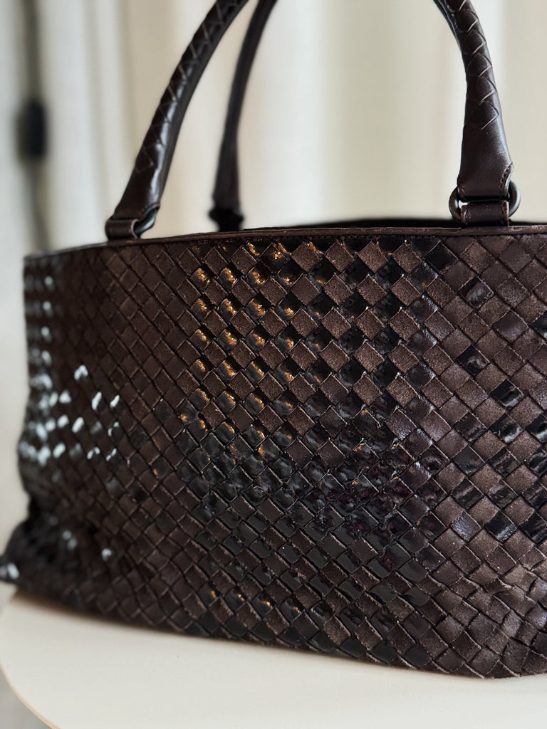 Vintage Intrecciato Leather Tote Bag