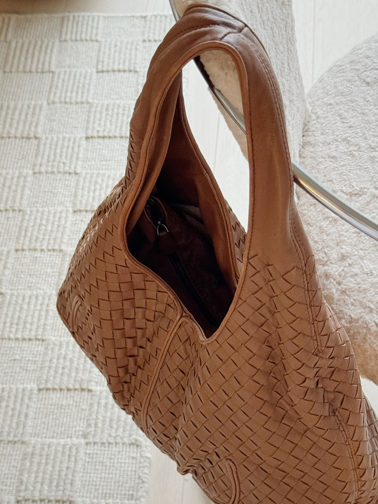 Vintage Intrecciato Leather Hobo