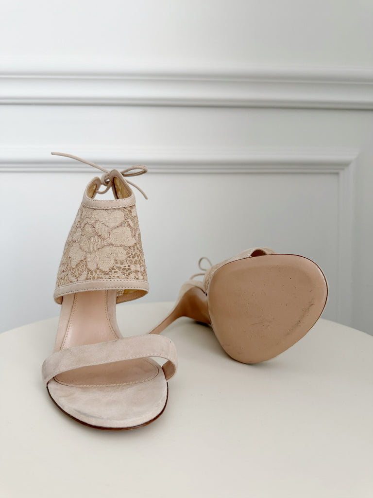 Suede and Lace Sandals