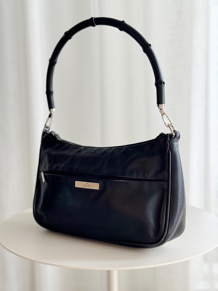 Vintage Leather Bamboo Shoulder Bag