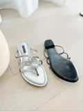 Metallic Slide Flat Sandals