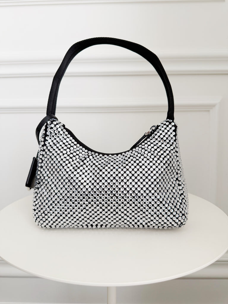 Re-edition 2000 Mini Crystal-Studded Bag