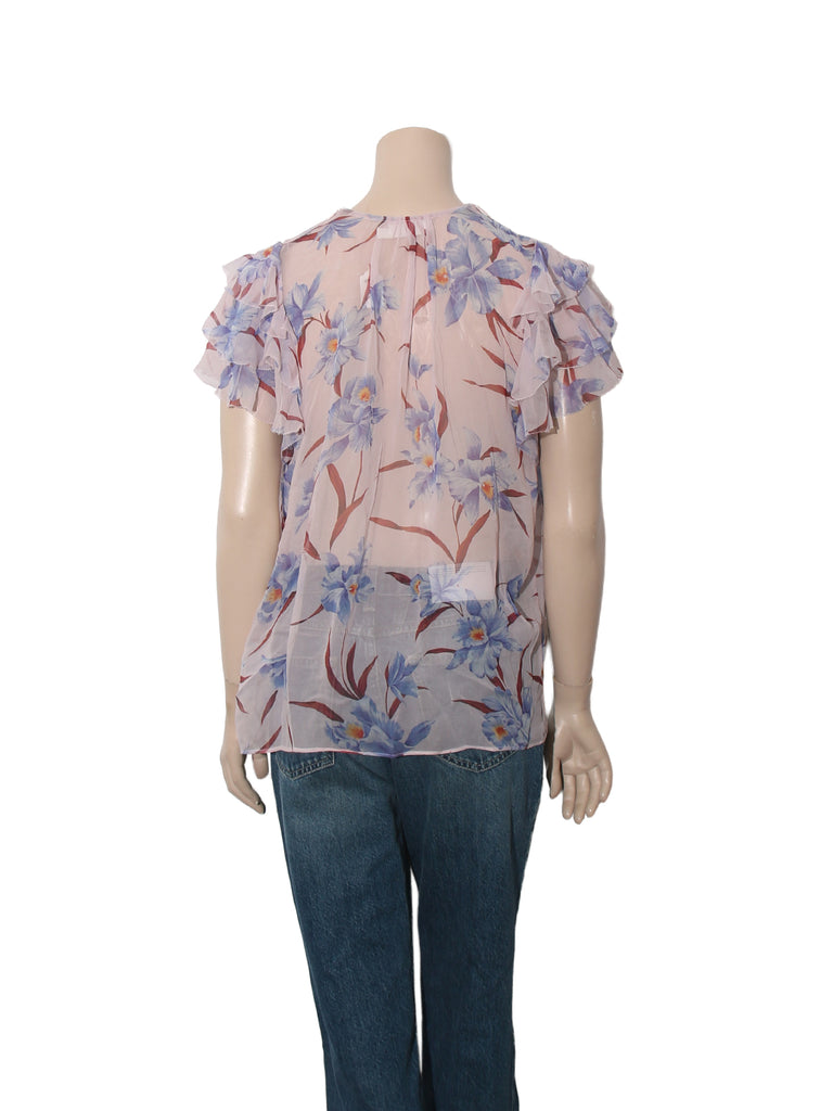 Sheer Silk Floral Blouse