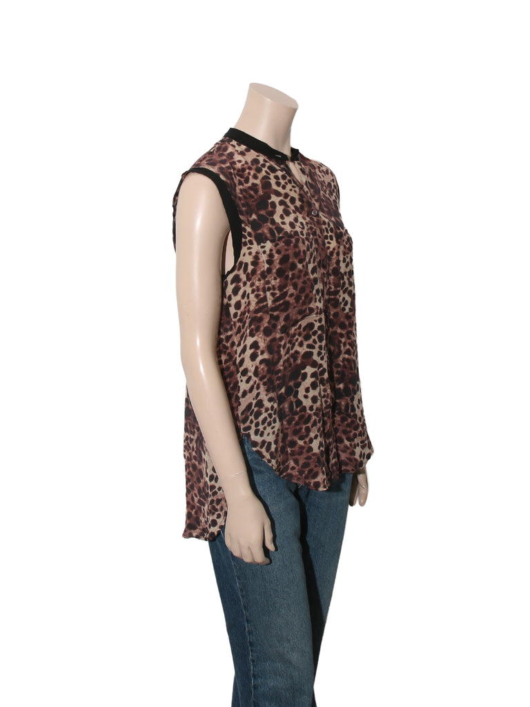 Sleeveless Button Down Top