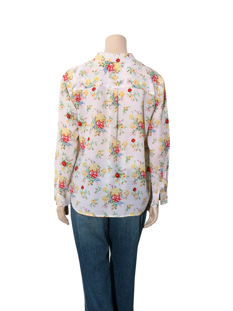 Floral Silk Button Down Shirt