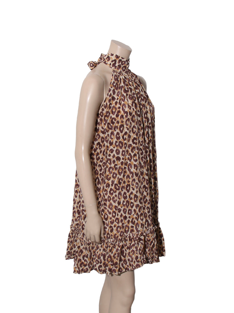 Leopard Print Silk Dress