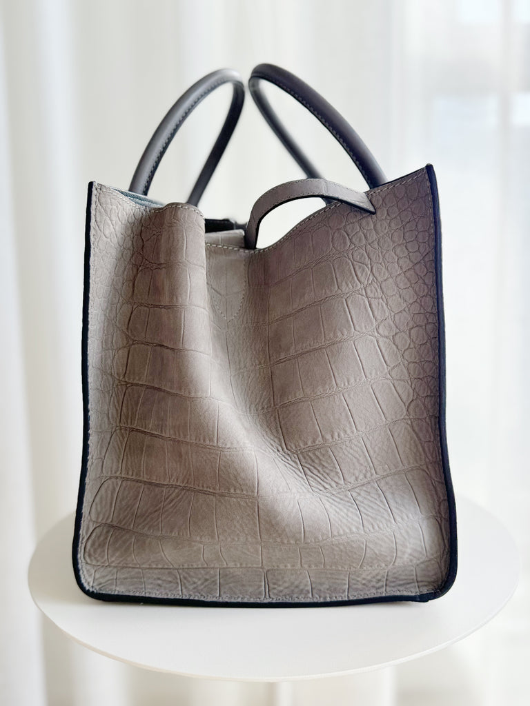 Embossed Leather Luggage Phantom Large Tote