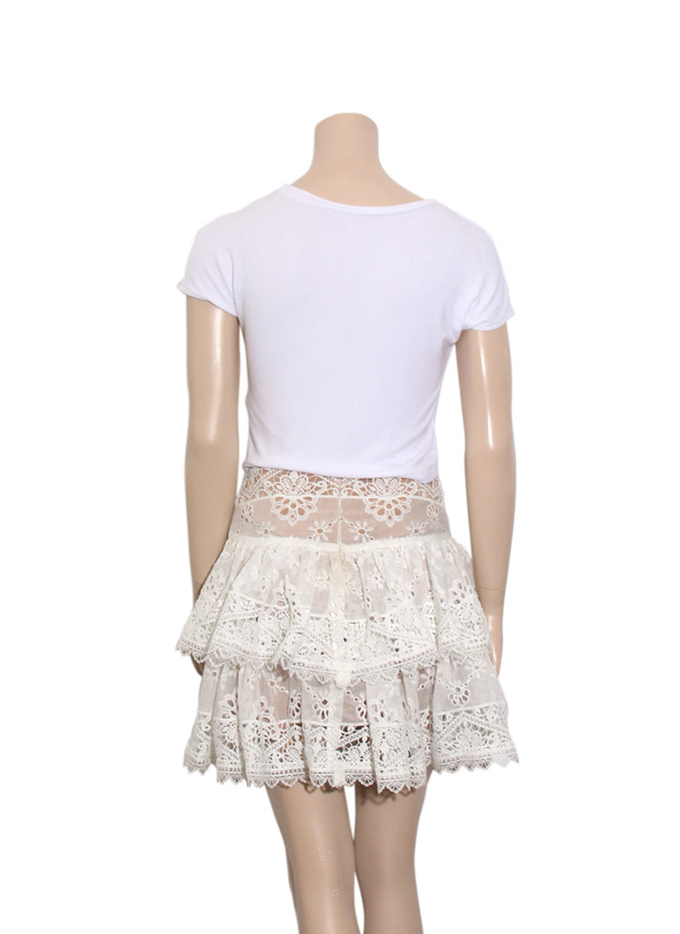Ruffle Lace Mini Skirt