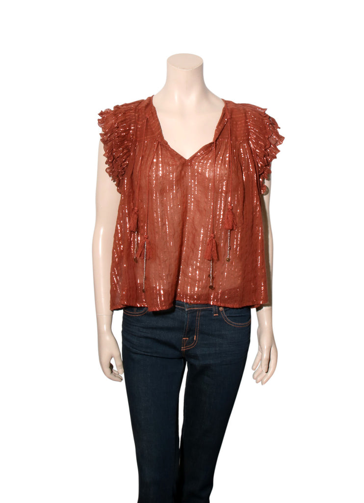 Striped Ruffle Detail Blouse