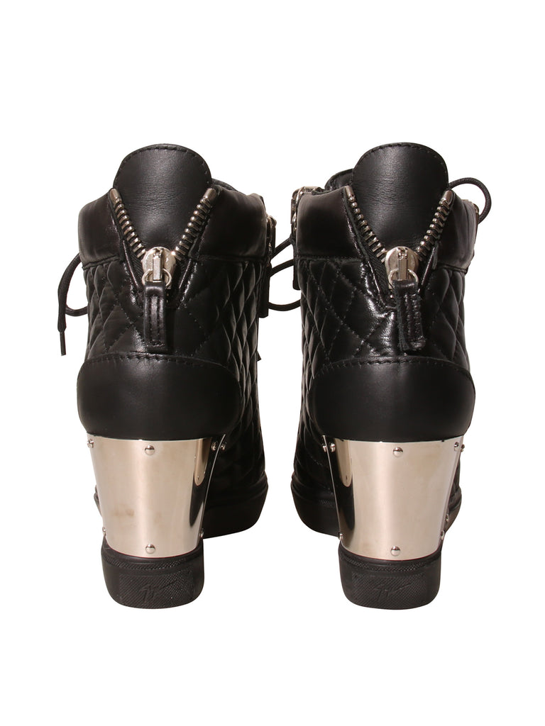 Leather Wedge Sneakers