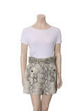 Snake Print Linen Shorts