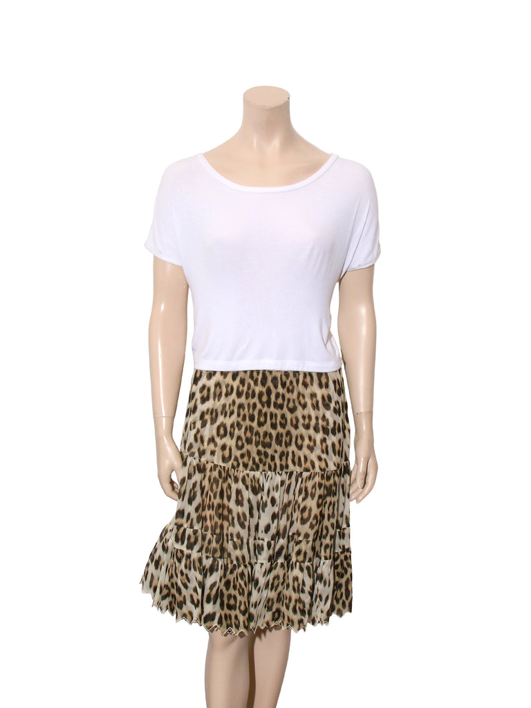 Vintage Silk Leopard Print Skirt