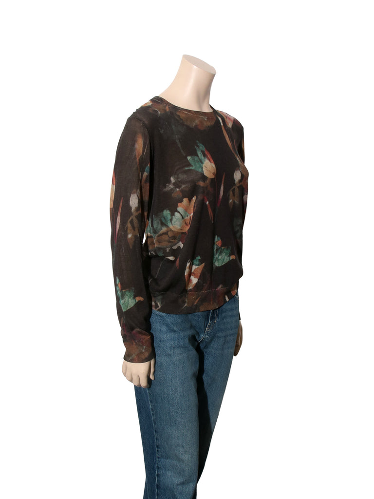 Floral Silk Knit Sweater