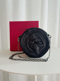 Round Flower Leather Cross Body Bag