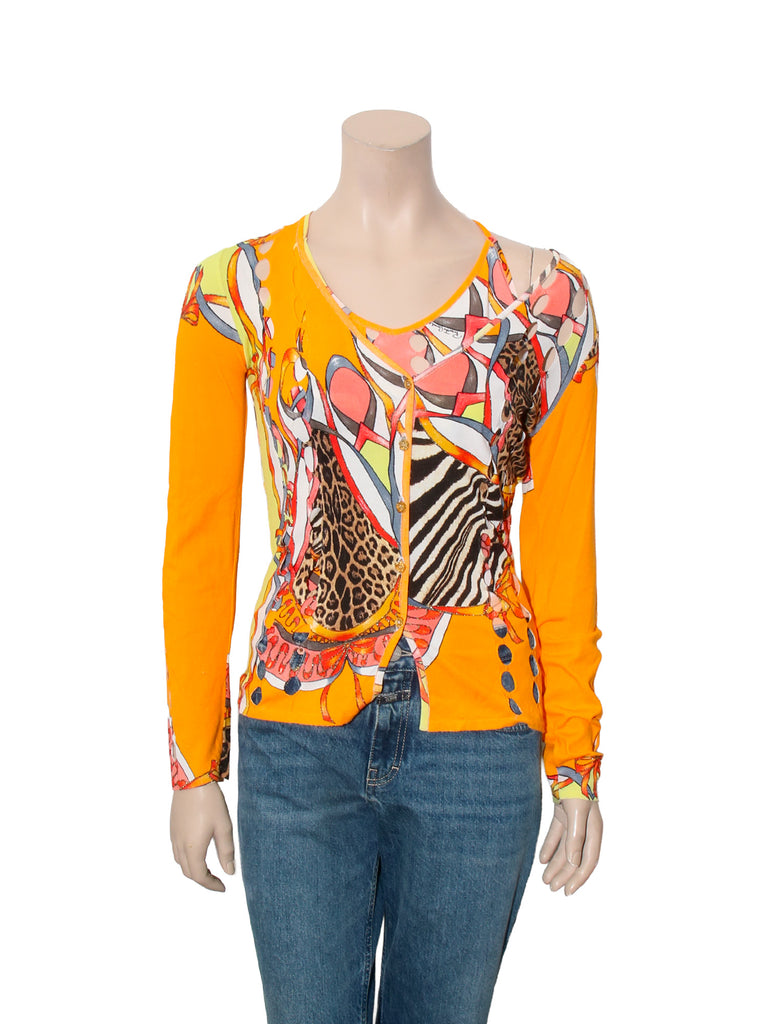 Printed Cutout Detail Sweater Set