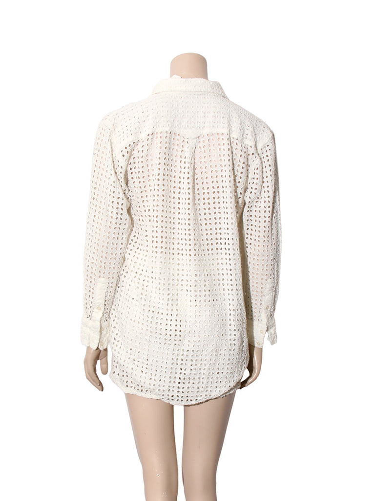 Eyelet Button Down Shirt