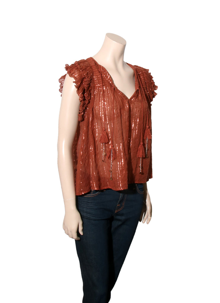 Striped Ruffle Detail Blouse