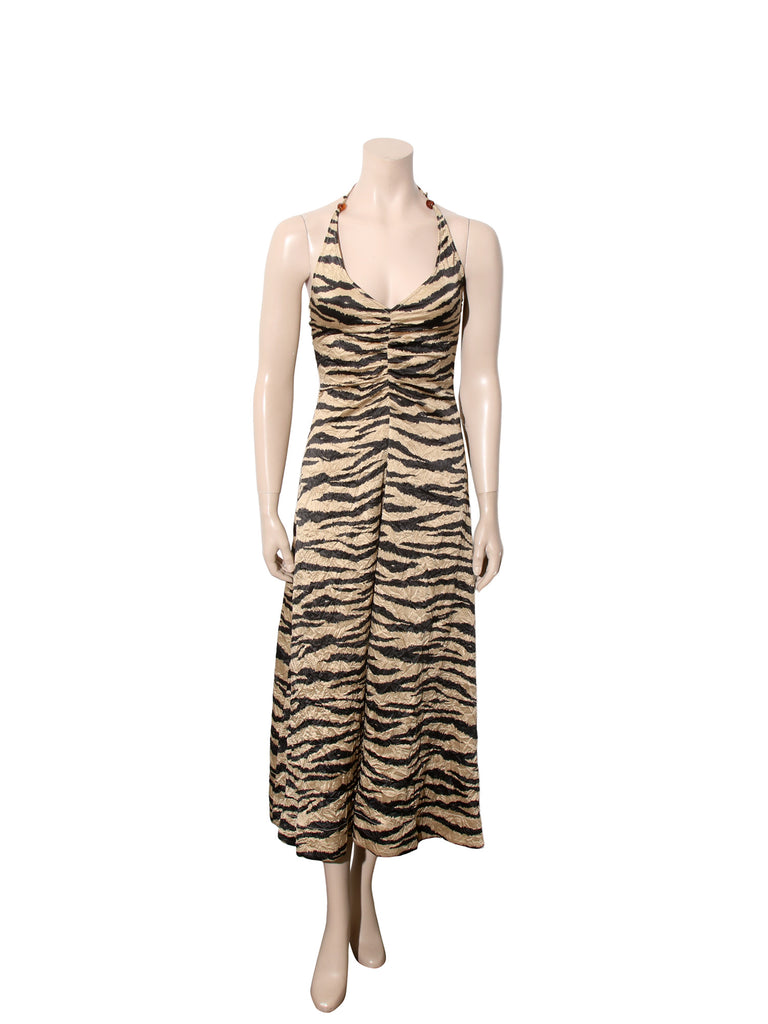 Crinkled Satin Maxi Dress