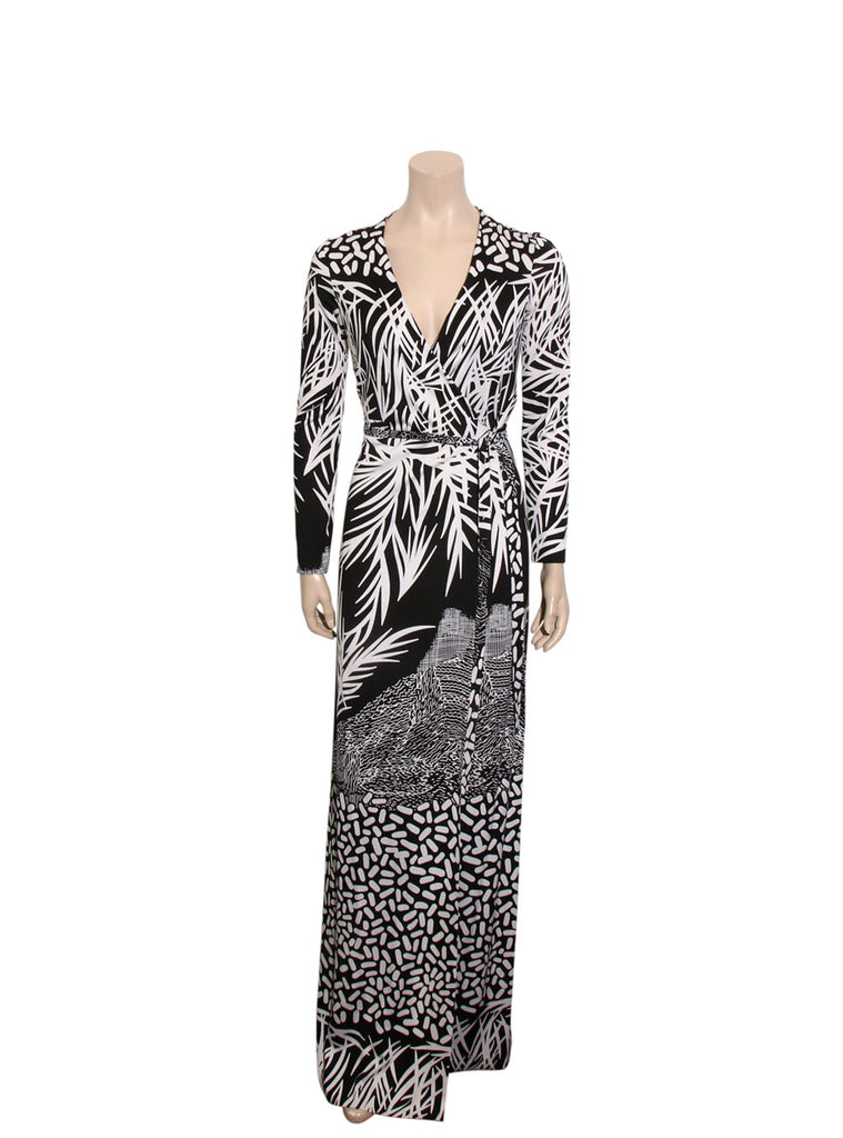 Printed Silk Maxi Wrap Dress