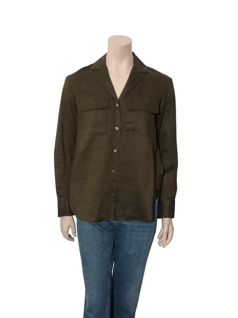 Linen Button Down Notch Shirt