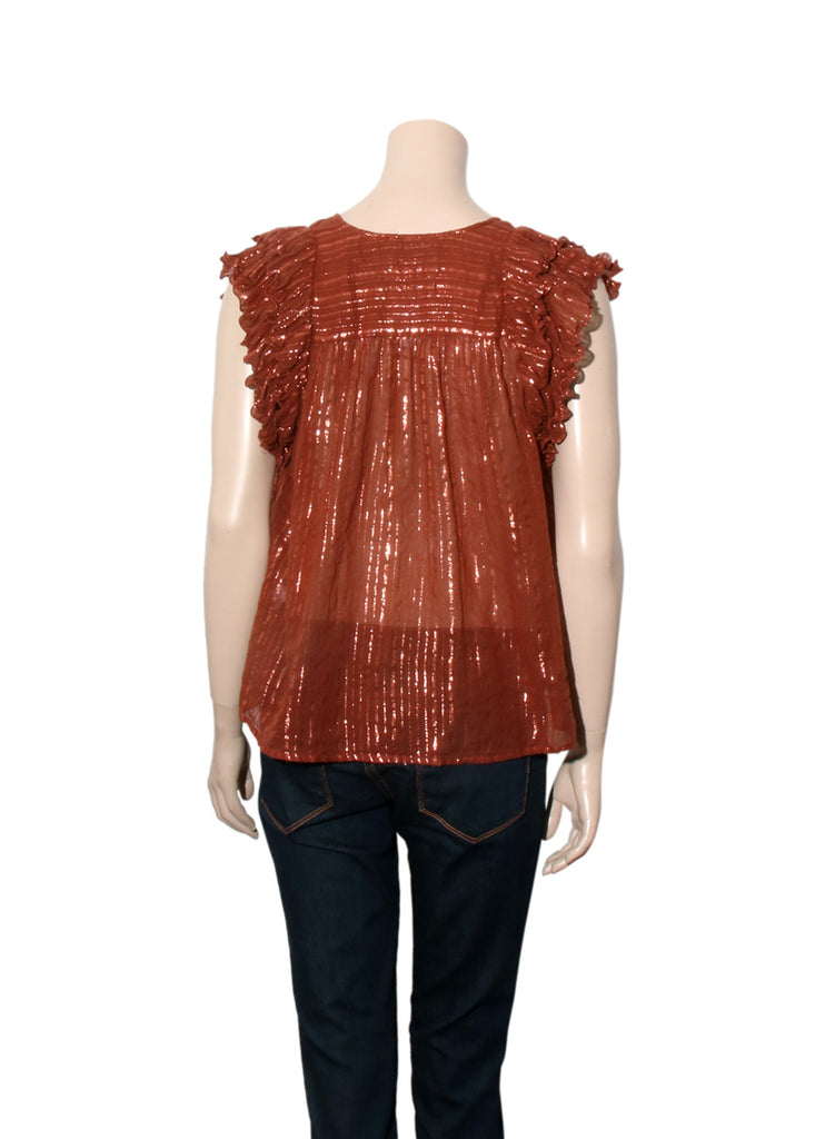 Striped Ruffle Detail Blouse