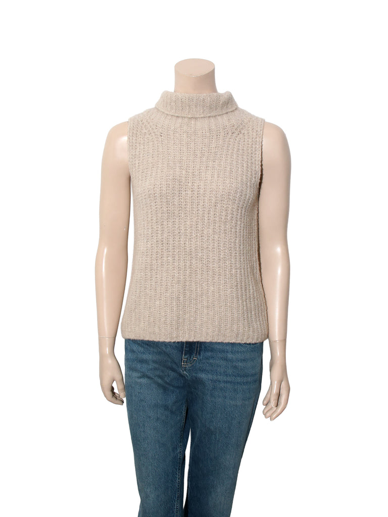Cashmere Knit Sleeveless Turtleneck