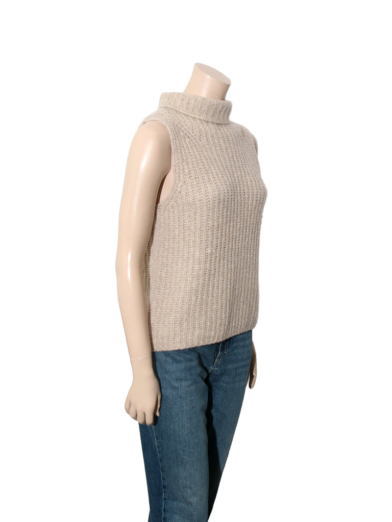 Cashmere Knit Sleeveless Turtleneck