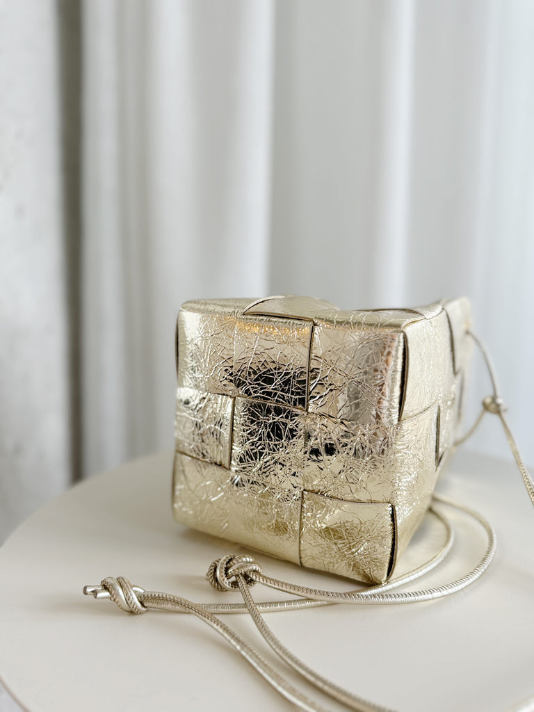Metallic Cassette Bucket Bag