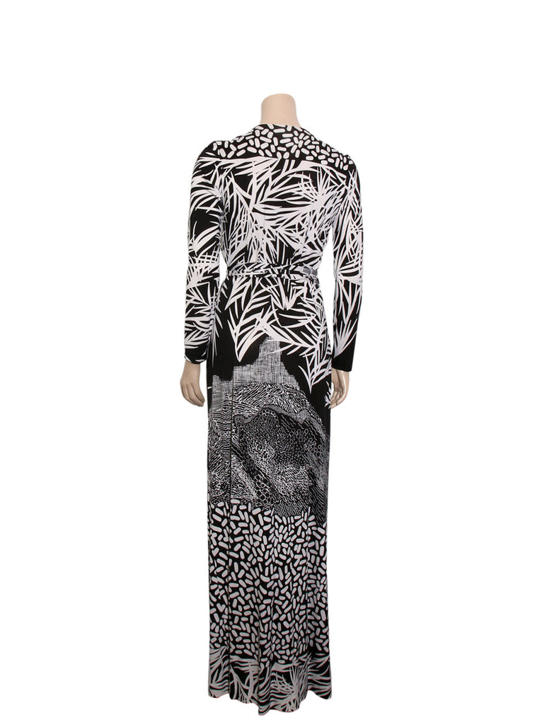 Printed Silk Maxi Wrap Dress