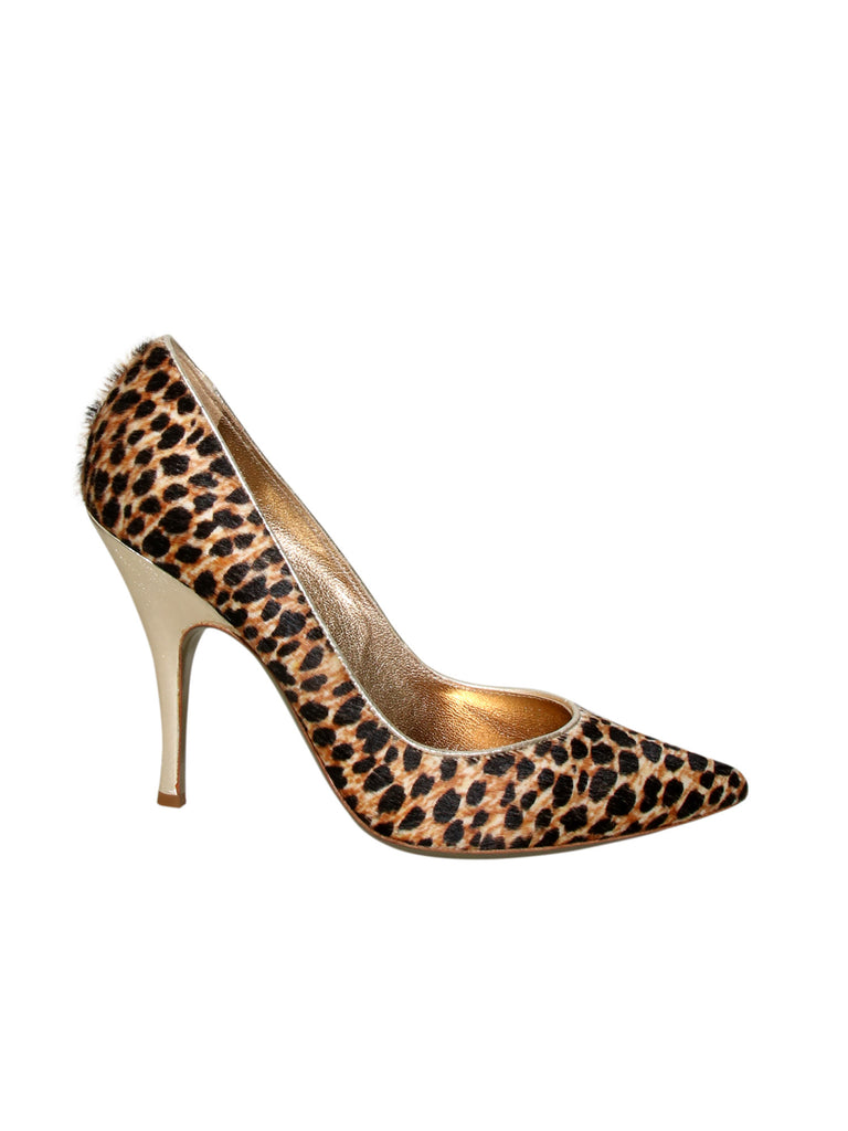 Leopard Print Ponyhair Pumps