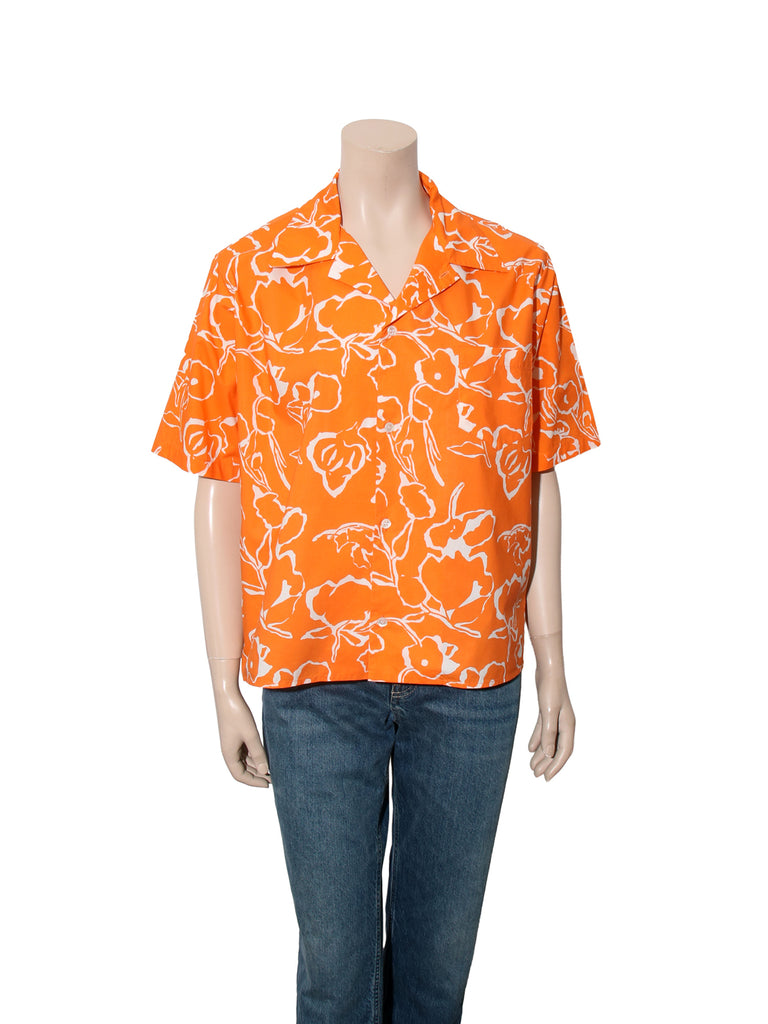 Printed Short Sleeve Button Down Shirt