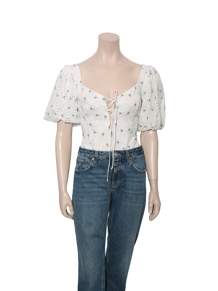 Eyelet Cotton Floral Bodysuit