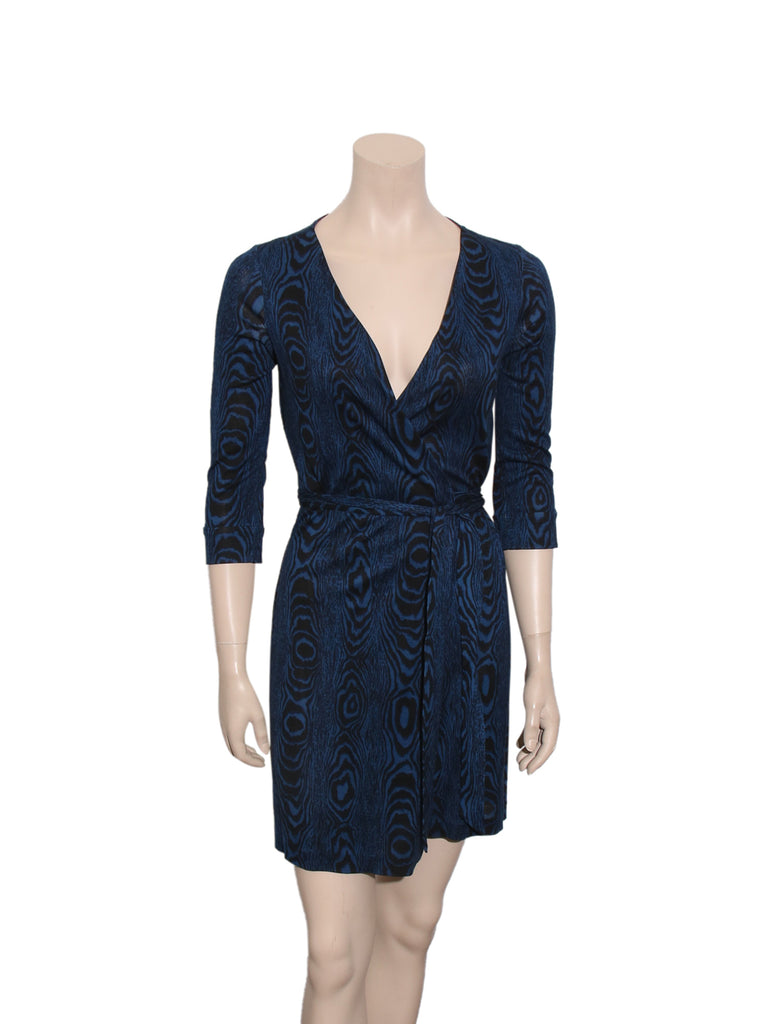 Printed Silk Wrap Dress