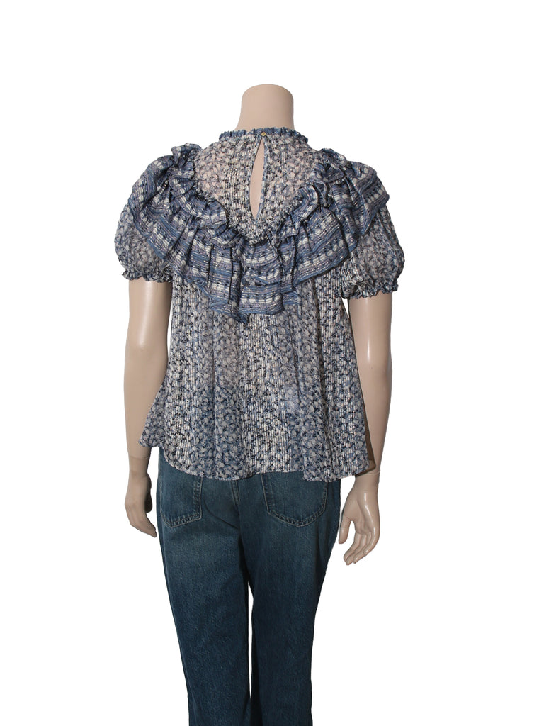 Silk Floral Print Top