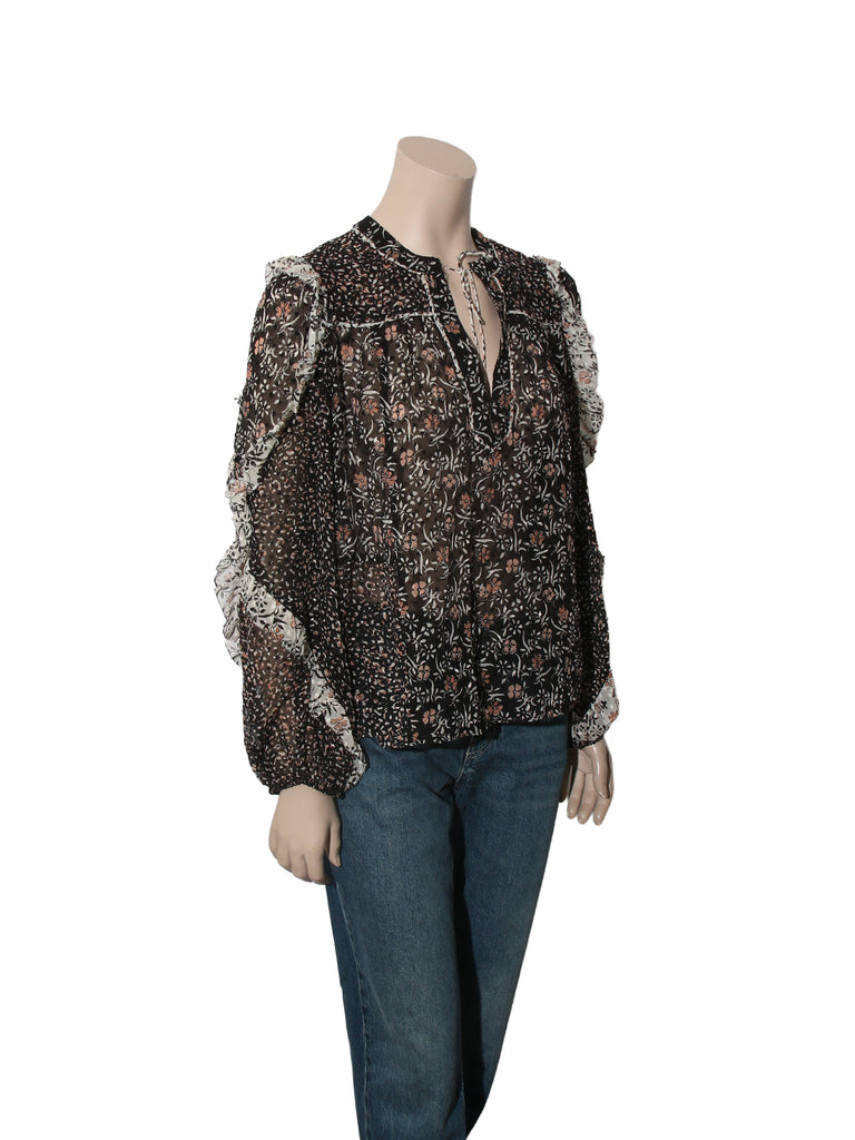 Floral Print Silk Top