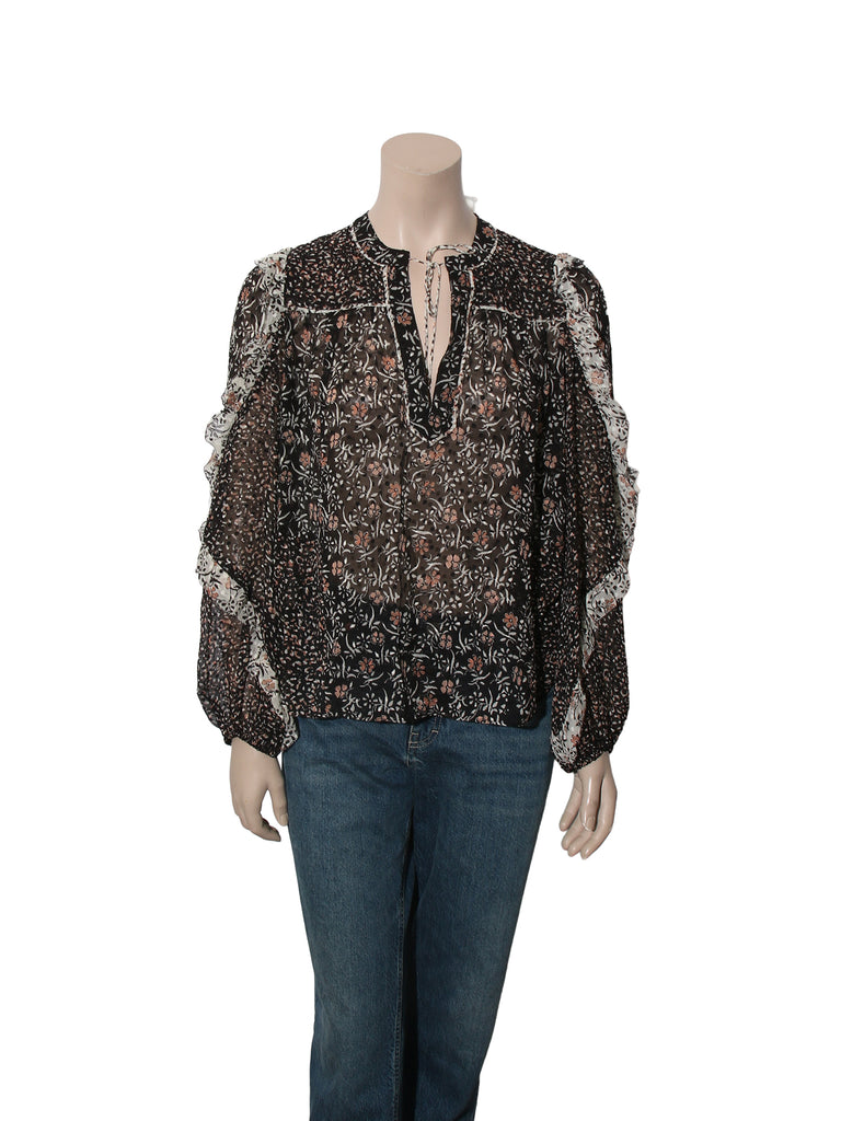 Floral Print Silk Top
