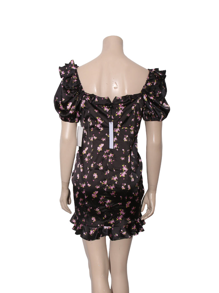 Ruched Floral Mini Dress