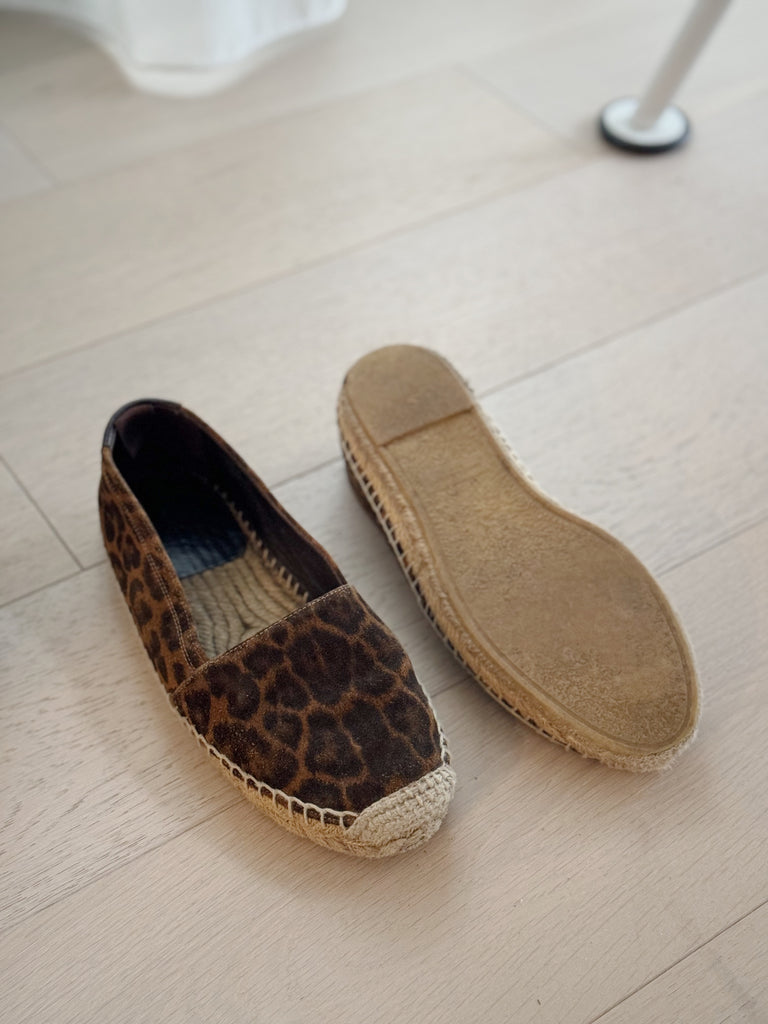 Ponyhair Leopard Print Espadrilles