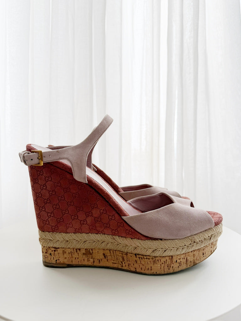 Suede Wedge Sandals