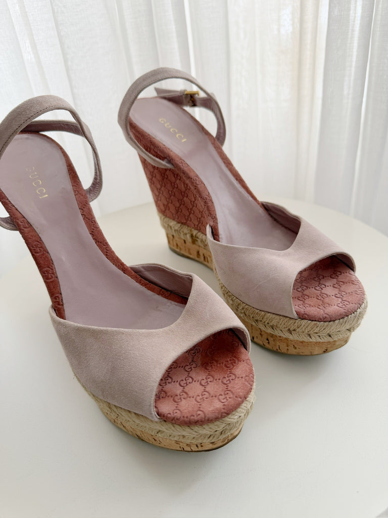 Suede Wedge Sandals