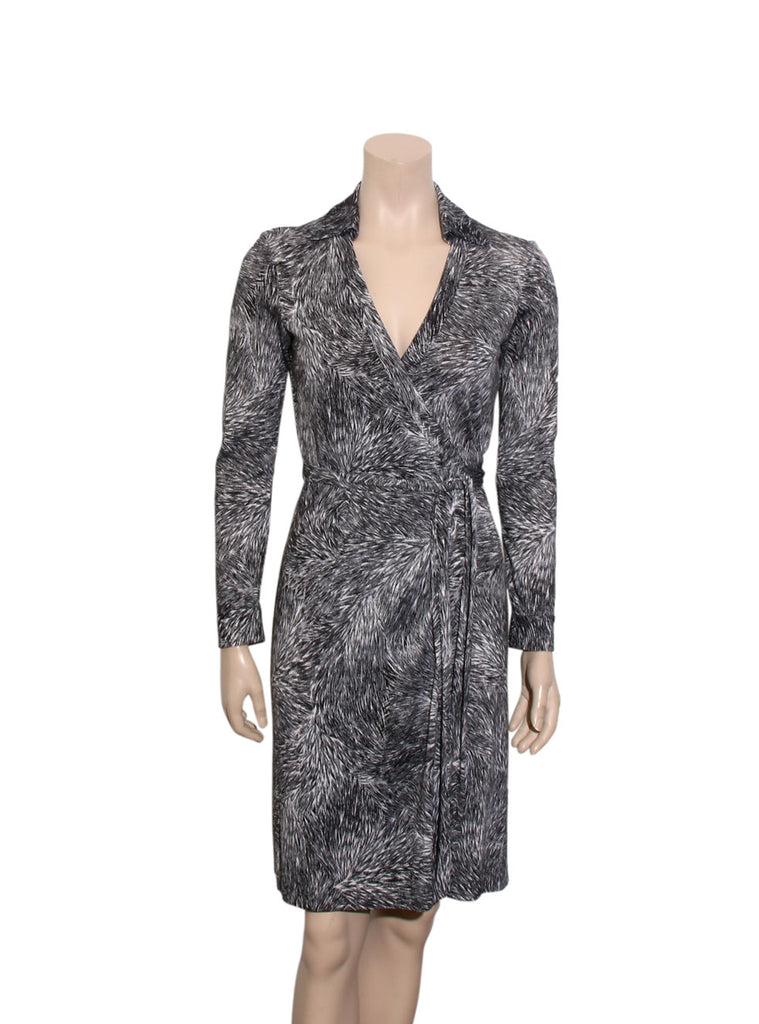 Printed Silk Wrap Dress