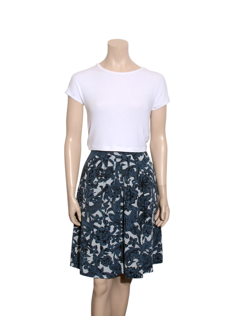 Silk Printed Midi Skirt