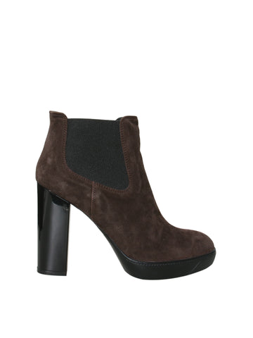 Leather Cone Heel Booties