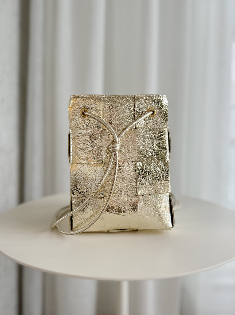 Metallic Cassette Bucket Bag