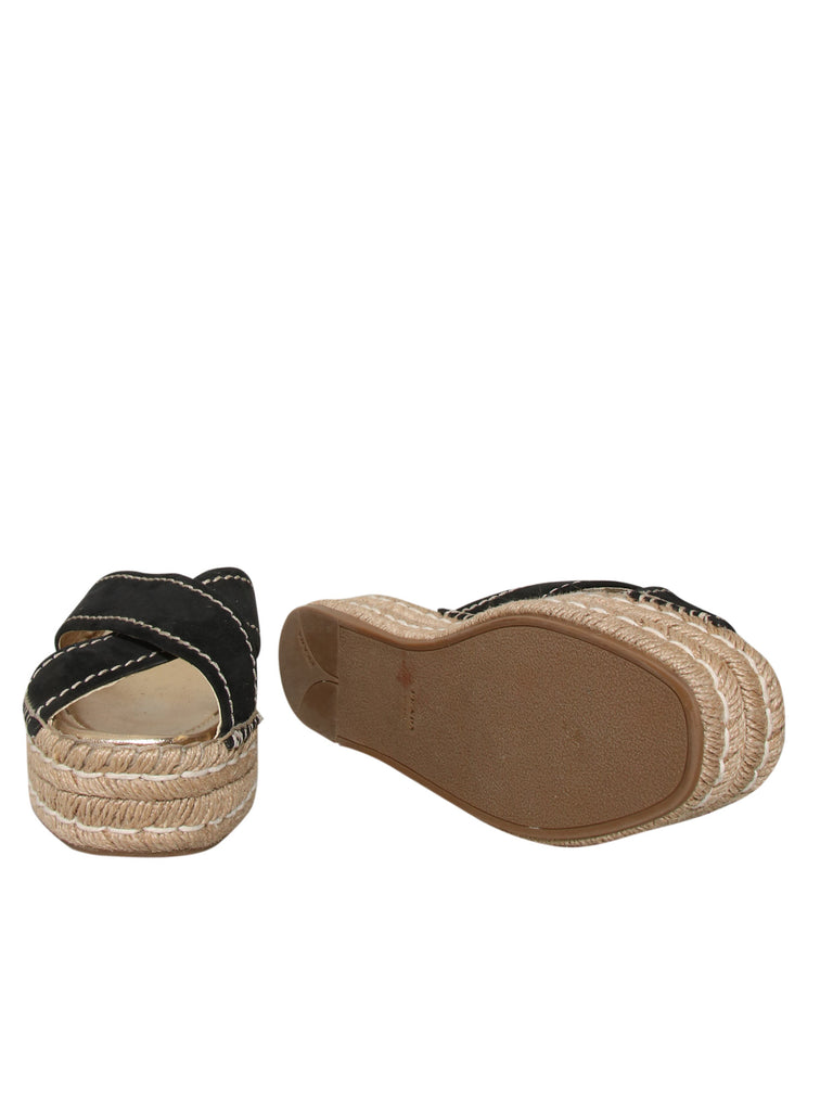 Suede Flatform Slide Sandals